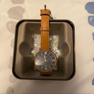 Fossil Womens Tan Leather Watch.